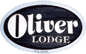Logo for Oliver Lodge with bold white text on a black background.